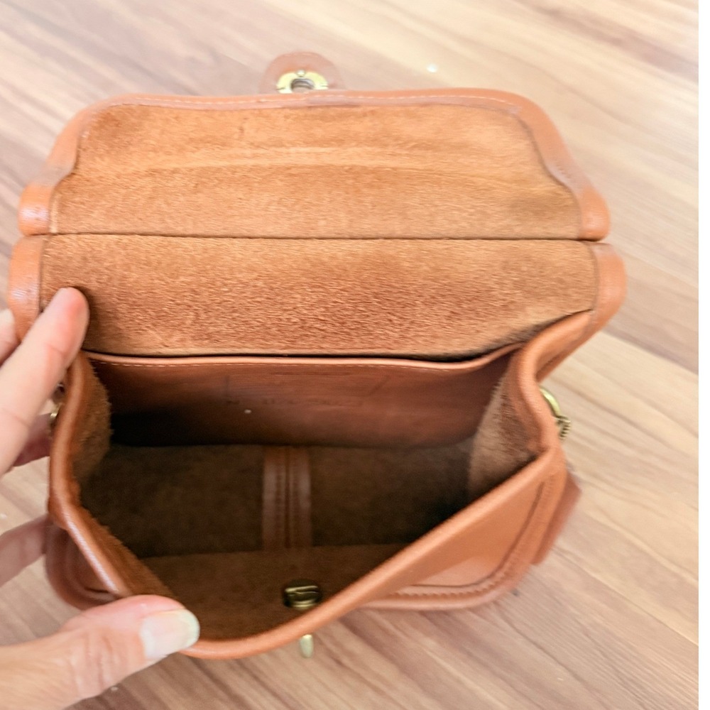 Vintage Coach Leather Mini Willis Winnie No.B7C-9023 British Tan Dowel Top - Picture 10 of 12